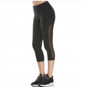 Onzie Black Mesh Tuxedo Capri Leggings Sz S/M